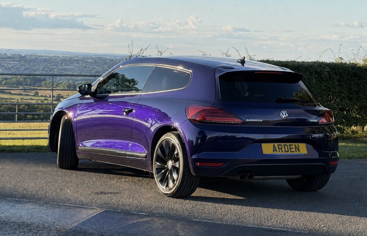 Purple Volkswagen Scirocco after ARDEN Vehicle Care